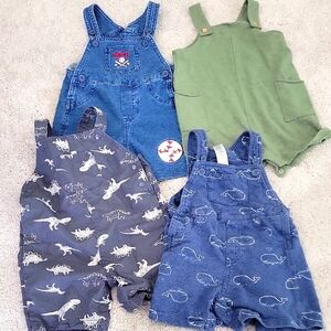 COPY - Bundle Of 3 Adorable Toddler Short Ovetalls 18m, No Green
